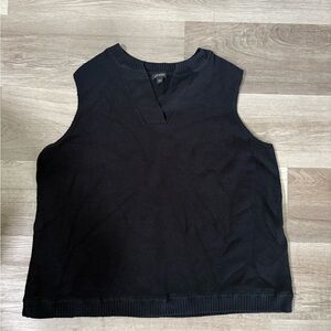 J. Jill Black Knit V-Neck Sweater Vest. 3x